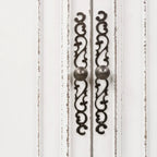 Armoire Blanche Antique avec Portes Enveloppantes et Étagères Réglables – Style Traditionnel Européen, Usage Familial