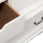Armoire Blanche Antique avec Portes Enveloppantes et Étagères Réglables – Style Traditionnel Européen, Usage Familial