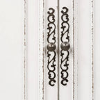 Armoire Blanche Antique avec Portes Enveloppantes et Étagères Réglables – Style Traditionnel Européen, Usage Familial
