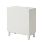 Table de chevet blanche/noire à 3 tiroirs avec façade en rotin – Style campagnard et scandinave, usage unique