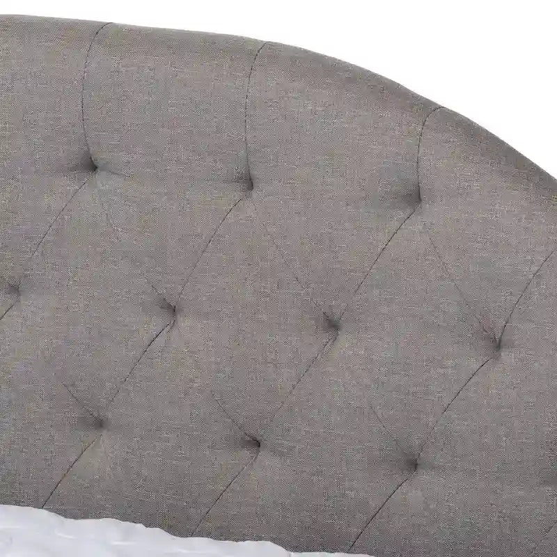Lit de repos capitonné gris/beige avec lit gigogne escamotable – Style contemporain, 1 à 2 personnes