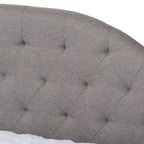 Lit de repos capitonné gris/beige avec lit gigogne escamotable – Style contemporain, 1 à 2 personnes
