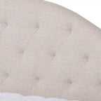 Lit de repos capitonné gris/beige avec lit gigogne escamotable – Style contemporain, 1 à 2 personnes