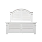 Lit à panneaux persiennes blanc huître – Style cottage, pour 1 à 2 personnes