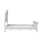 Lit à panneaux persiennes blanc huître – Style cottage, pour 1 à 2 personnes