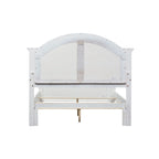 Lit à panneaux persiennes blanc huître – Style cottage, pour 1 à 2 personnes