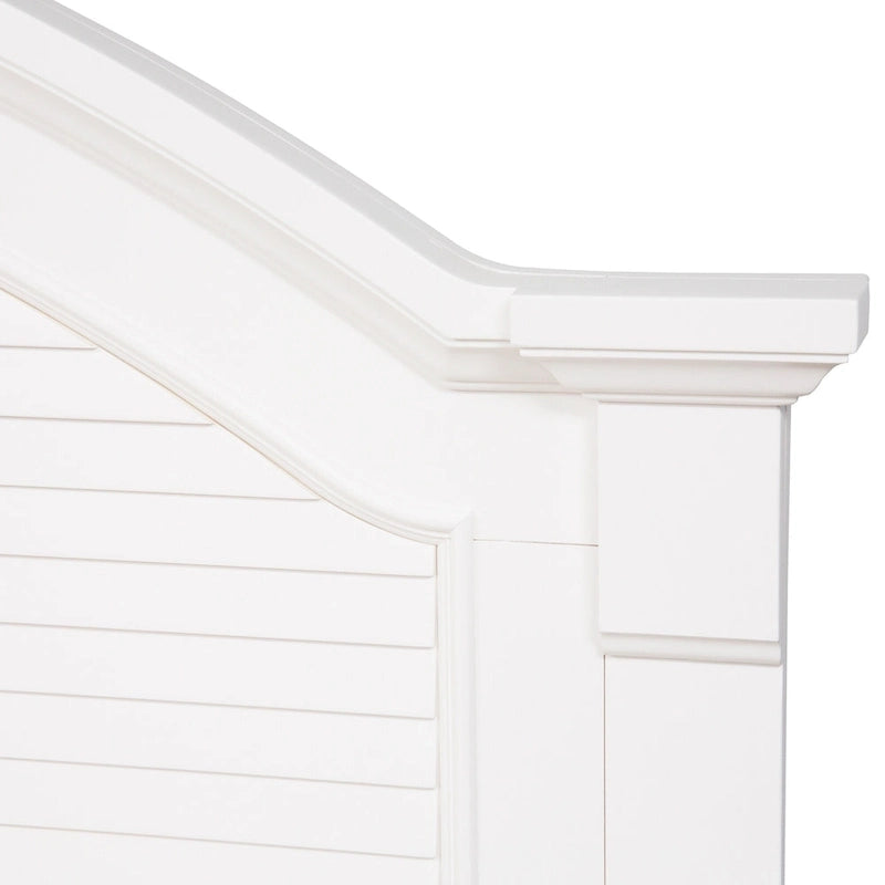 Lit à panneaux persiennes blanc huître – Style cottage, pour 1 à 2 personnes