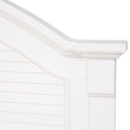 Lit à panneaux persiennes blanc huître – Style cottage, pour 1 à 2 personnes