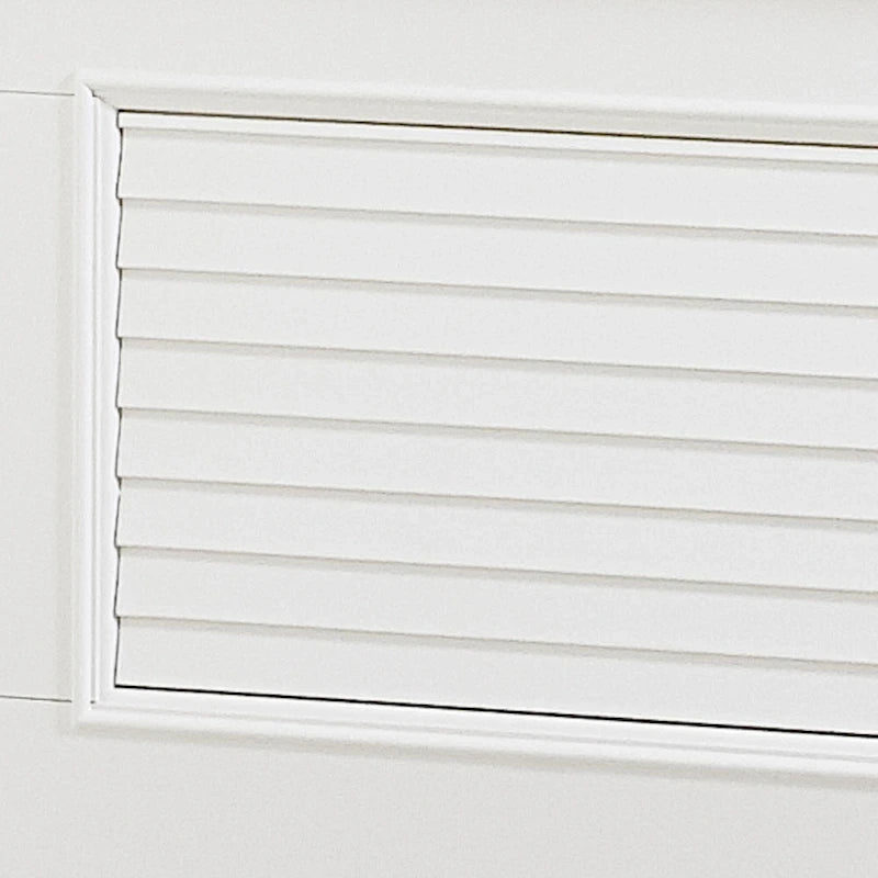 Lit à panneaux persiennes blanc huître – Style cottage, pour 1 à 2 personnes