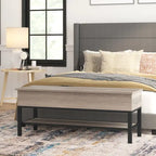 Banc de rangement relevable rustique en chêne/noyer/gris avec étagère inférieure – Style rustique, pour 1 à 2 personnes