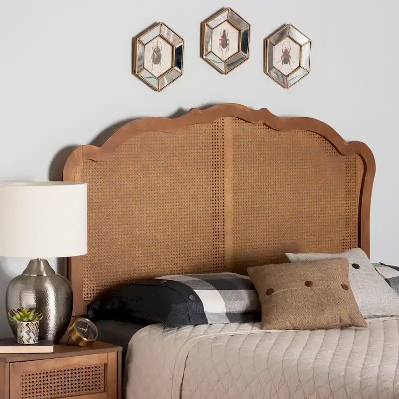 Tête de lit en bois de frêne et rotin – Style traditionnel, pour 1 à 2 personnes