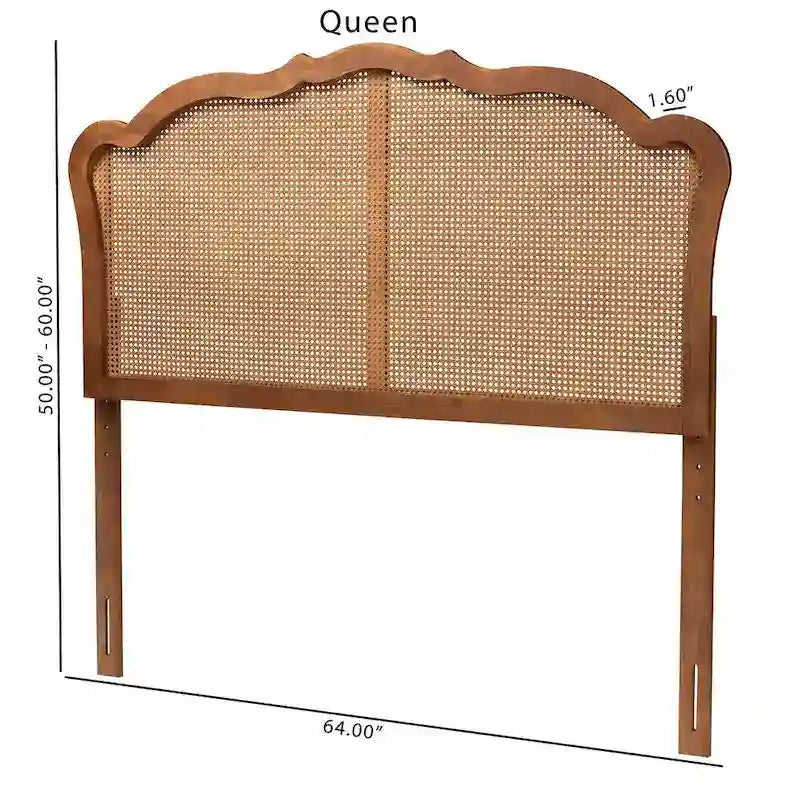 Tête de lit en bois de frêne et rotin – Style traditionnel, pour 1 à 2 personnes