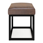 Banc ottoman rectangulaire en similicuir marron vieilli – Style industriel, 1 à 2 personnes