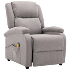 Fauteuil inclinable massant en tissu gris – Style moderne, 1 personne