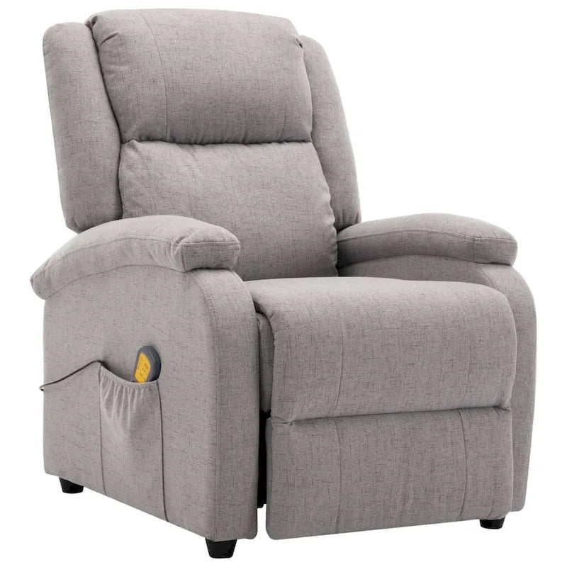 Fauteuil inclinable massant en tissu gris – Style moderne, 1 personne