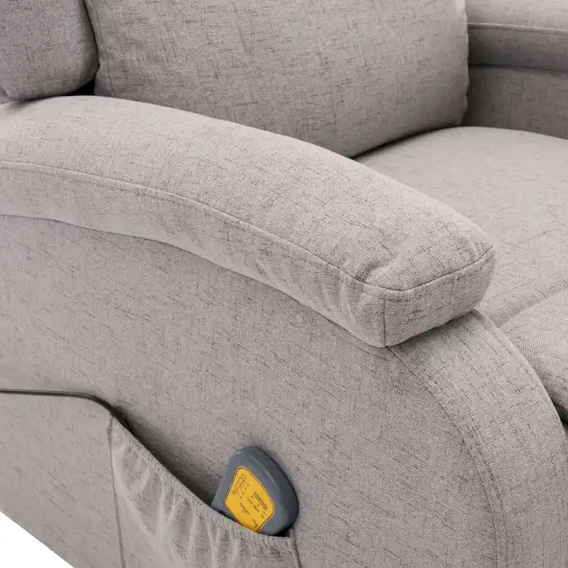 Fauteuil inclinable massant en tissu gris – Style moderne, 1 personne