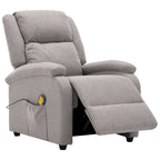 Fauteuil inclinable massant en tissu gris – Style moderne, 1 personne