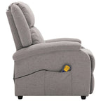 Fauteuil inclinable massant en tissu gris – Style moderne, 1 personne