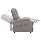 Fauteuil inclinable massant en tissu gris – Style moderne, 1 personne
