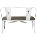 Banc en Bambou Marron avec Cadre Métallique – Style Ferme Industrielle, 2 Places