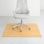 Tapis de chaise de bureau rectangulaire en bambou naturel/cerisier avec envers antidérapant – 152 cm x 122 cm