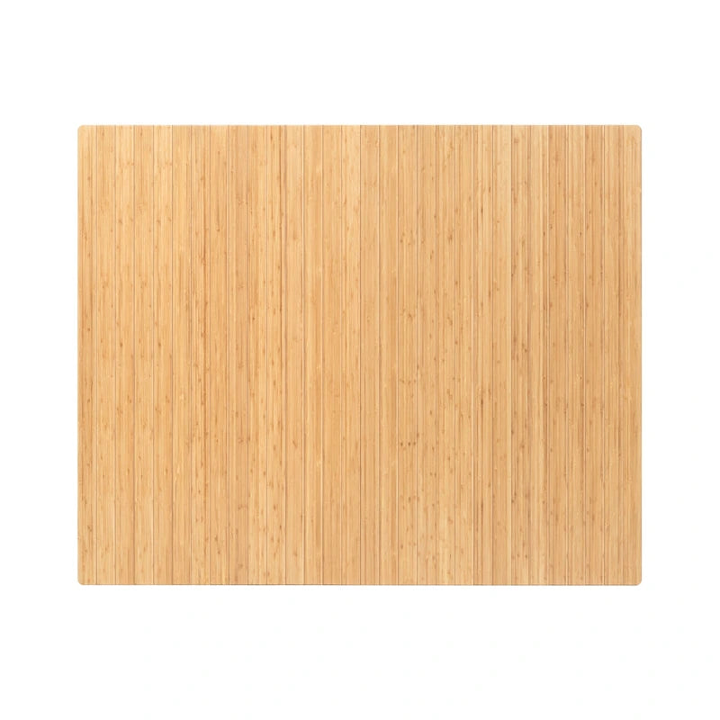 Tapis de chaise de bureau rectangulaire en bambou naturel/cerisier avec envers antidérapant – 152 cm x 122 cm