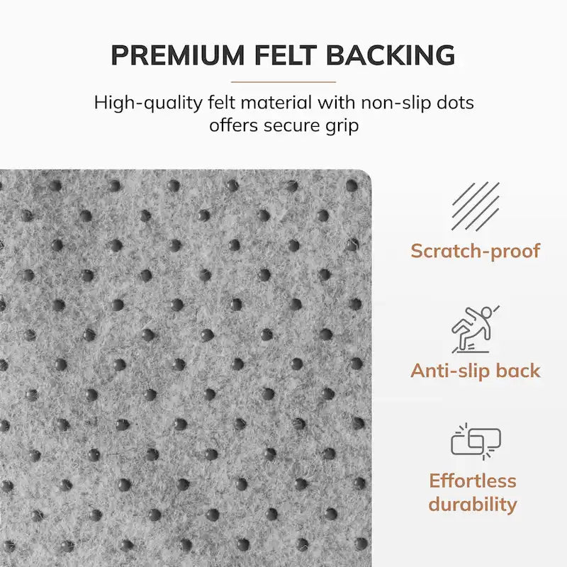 Tapis de chaise de bureau rectangulaire en bambou naturel/cerisier avec envers antidérapant – 152 cm x 122 cm