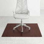 Tapis de chaise de bureau rectangulaire en bambou naturel/cerisier avec envers antidérapant – 152 cm x 122 cm
