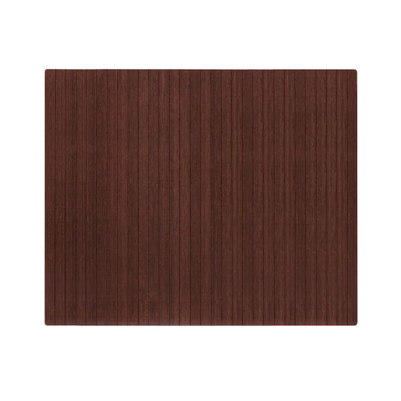 Tapis de chaise de bureau rectangulaire en bambou naturel/cerisier avec envers antidérapant – 152 cm x 122 cm