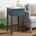 Table d'appoint individuelle en bois d'orme vert sarcelle foncé / gris cendré / bouleau blanc / blanc / marron