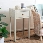 Table d'appoint individuelle en bois d'orme vert sarcelle foncé / gris cendré / bouleau blanc / blanc / marron
