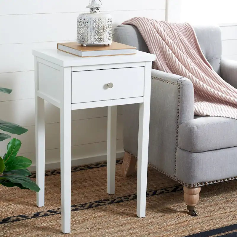Table d'appoint individuelle en bois d'orme vert sarcelle foncé / gris cendré / bouleau blanc / blanc / marron