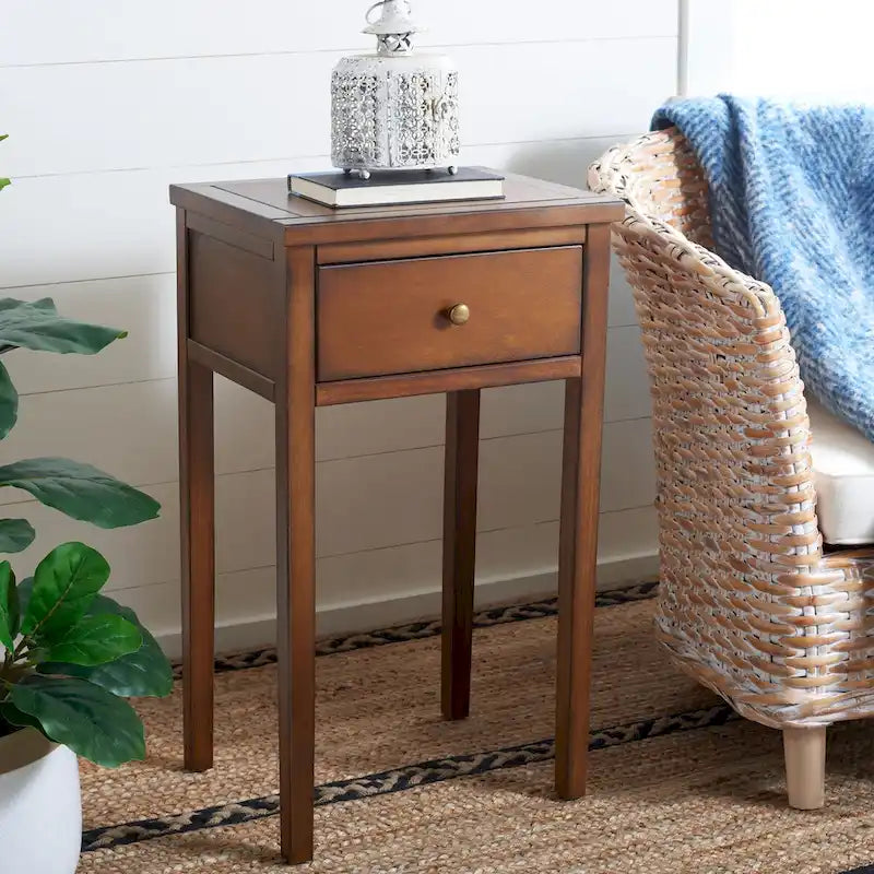 Table d'appoint individuelle en bois d'orme vert sarcelle foncé / gris cendré / bouleau blanc / blanc / marron