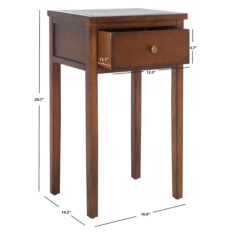 Table d'appoint individuelle en bois d'orme vert sarcelle foncé / gris cendré / bouleau blanc / blanc / marron