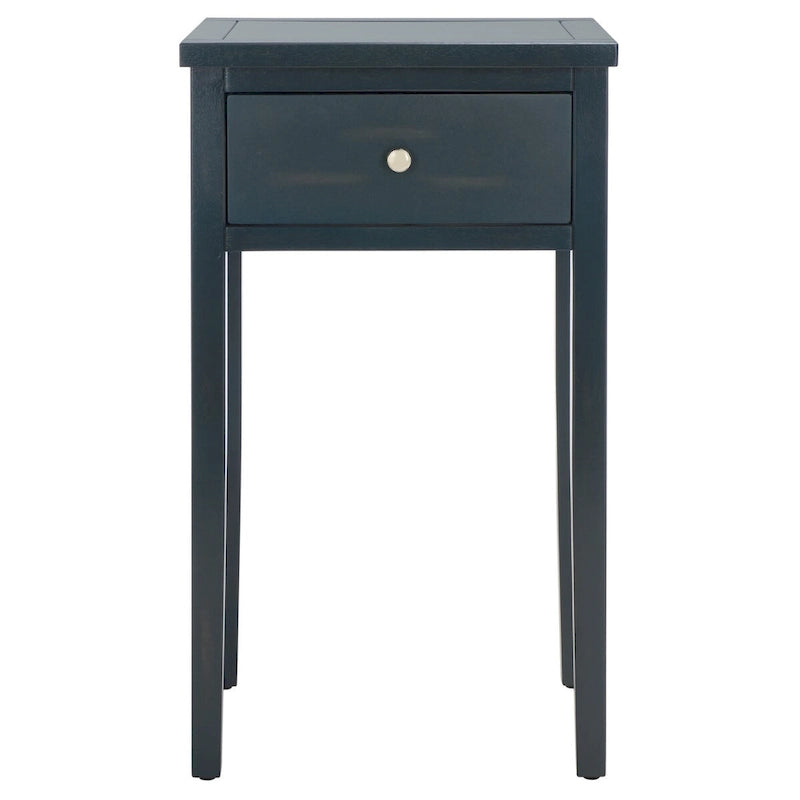 Table d'appoint individuelle en bois d'orme vert sarcelle foncé / gris cendré / bouleau blanc / blanc / marron
