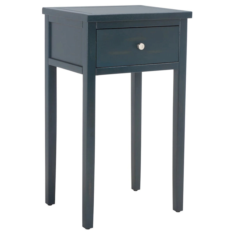 Table d'appoint individuelle en bois d'orme vert sarcelle foncé / gris cendré / bouleau blanc / blanc / marron