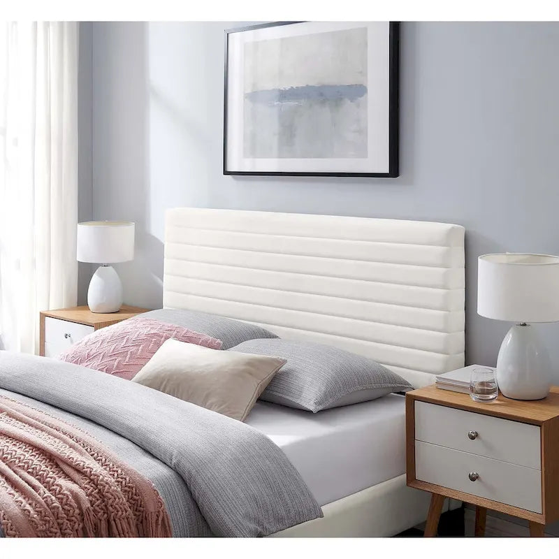 Tête de lit capitonnée en velours multicolore – Style Glam moderne, utilisation 1 à 2 personnes