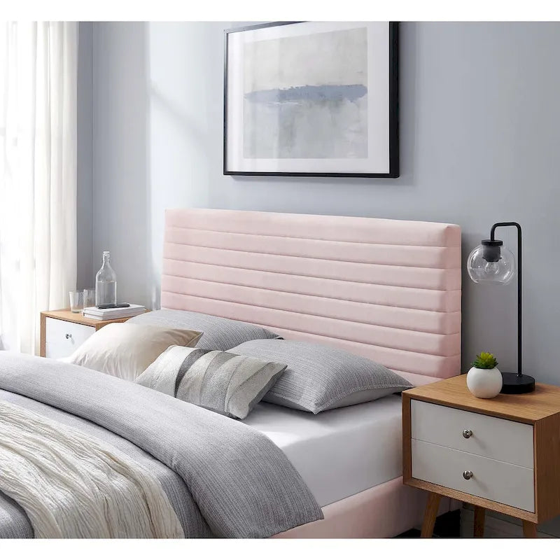 Tête de lit capitonnée en velours multicolore – Style Glam moderne, utilisation 1 à 2 personnes