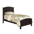 Lit jumeau à panneaux noir/bois de cerisier – Style classique, pour 1 personne
