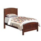 Lit jumeau à panneaux noir/bois de cerisier – Style classique, pour 1 personne