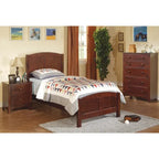 Lit jumeau à panneaux noir/bois de cerisier – Style classique, pour 1 personne