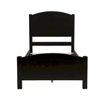 Lit jumeau à panneaux noir/bois de cerisier – Style classique, pour 1 personne