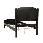 Lit jumeau à panneaux noir/bois de cerisier – Style classique, pour 1 personne