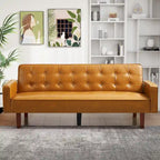 Canapé-lit convertible futon en similicuir noir/blanc/marron avec dossier réglable – 2 places
