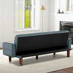 Canapé-lit convertible futon en similicuir noir/blanc/marron avec dossier réglable – 2 places