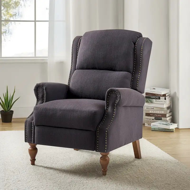 Fauteuil inclinable manuel à oreilles – Anthracite / Avoine / Bleu / Gris / Ivoire – Style traditionnel, 1 personne