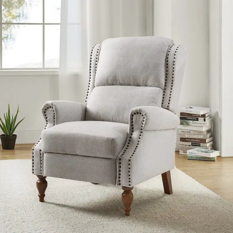 Fauteuil inclinable manuel à oreilles – Anthracite / Avoine / Bleu / Gris / Ivoire – Style traditionnel, 1 personne