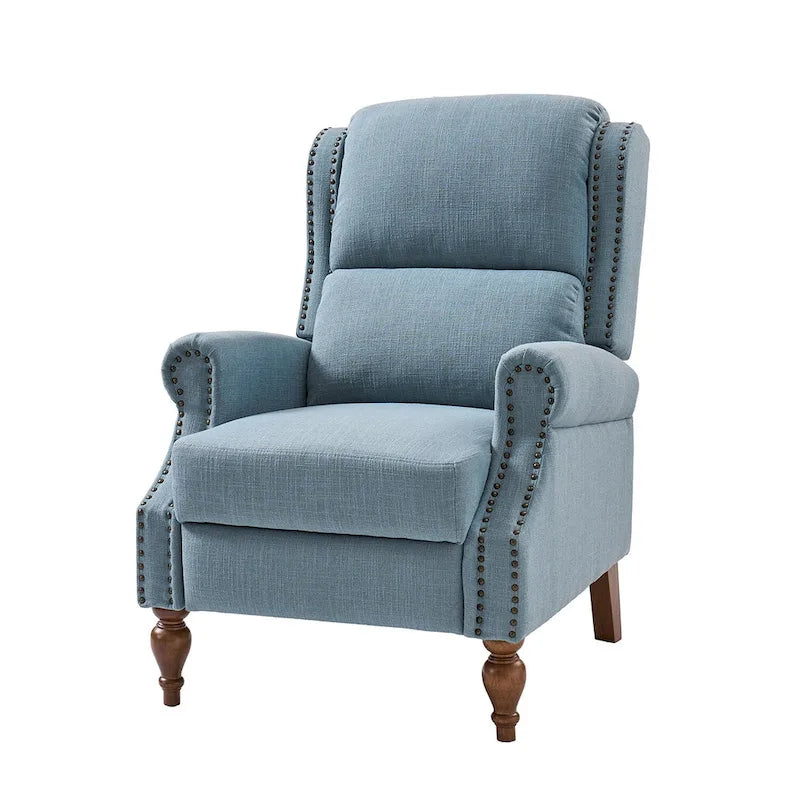 Fauteuil inclinable manuel à oreilles – Anthracite / Avoine / Bleu / Gris / Ivoire – Style traditionnel, 1 personne
