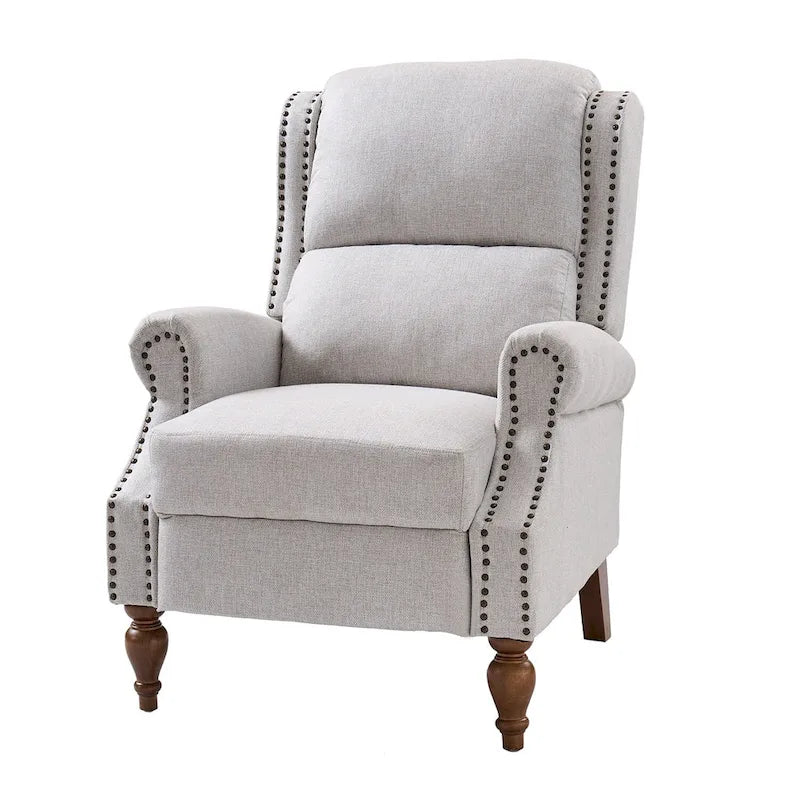 Fauteuil inclinable manuel à oreilles – Anthracite / Avoine / Bleu / Gris / Ivoire – Style traditionnel, 1 personne