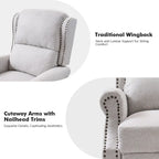 Fauteuil inclinable manuel à oreilles – Anthracite / Avoine / Bleu / Gris / Ivoire – Style traditionnel, 1 personne